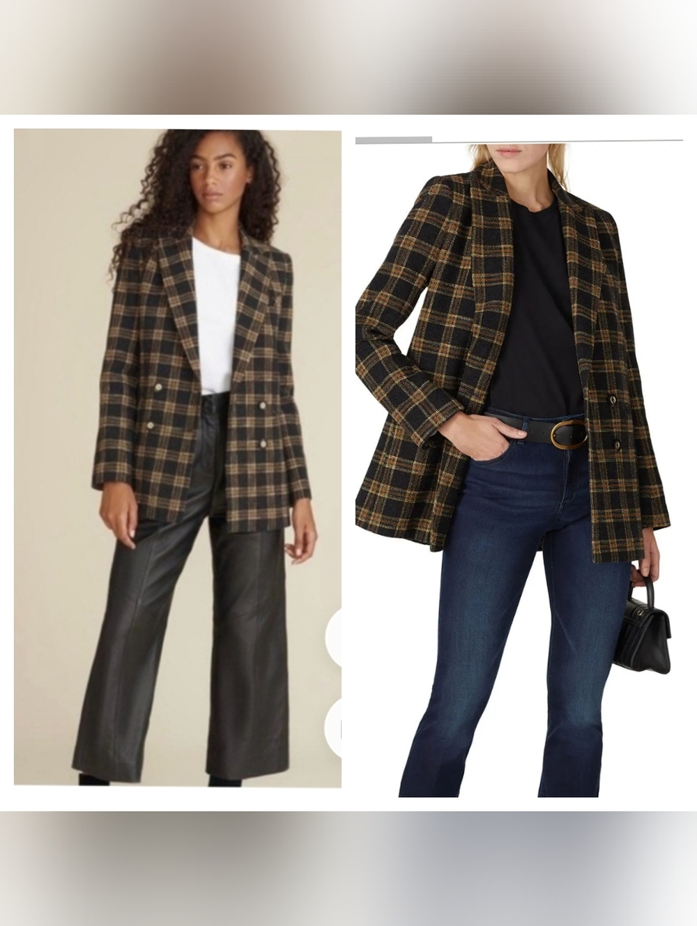 NWOT Veronica Beard Oria Cotton Black Plaid Dickey Jacket Blazer Size 2
